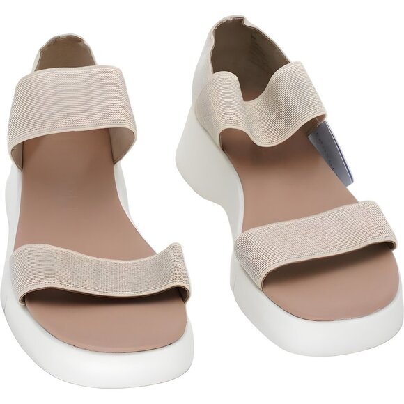 Aerosoles Freedom Low Soft Gold Elastic Strap Sandals Women's US 9M - Picture 1 of 6